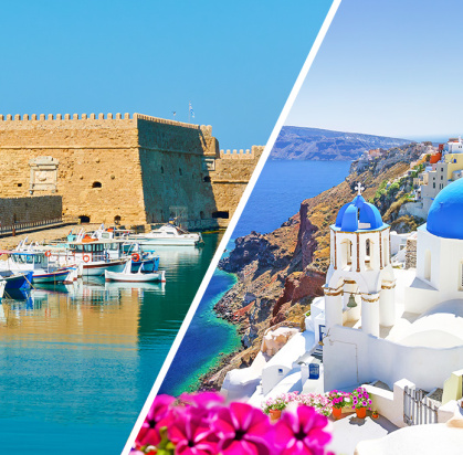 Combiné Héraklion / Îles de Santorin Grèce, Combiné Grèce & ses îles par Ôvoyages Combiné Héraklion / Îles de Santorin Grèce, Combiné Grèce & ses îles par Ôvoyages