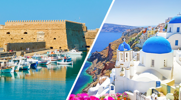 Combiné Héraklion / Îles de Santorin Grèce, Combiné Grèce & ses îles par Ôvoyages Combiné Héraklion / Îles de Santorin Grèce, Combiné Grèce & ses îles par Ôvoyages