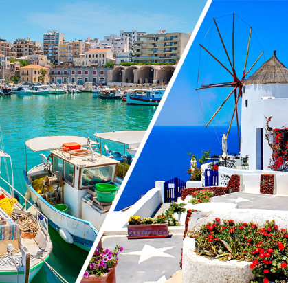 Combiné Héraklion & Îles de Santorin 3*, Combiné Grèce & ses îles, Cyclades, Santorin par Ôvoyages Combiné Héraklion & Îles de Santorin 3*, Combiné Grèce & ses îles, Cyclades, Santorin par Ôvoyages